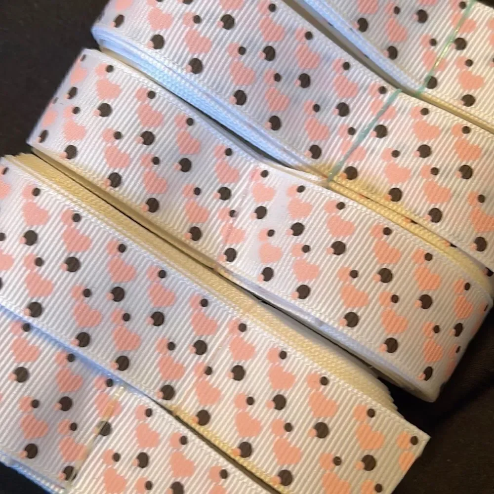 Grosgrain Ribbon 7/8” 5 yards 5/$20 hair bows shipping supplies hearts polka dot
